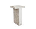 Frama T-Table in Terrazzo, terrazzo side table shaped like a letter T with a thin slab top on one upright slab leg