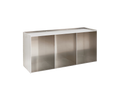 Frama Rivet Case in Aluminum, metal open case at an angle showing the side panel and the two dividers inside, on white