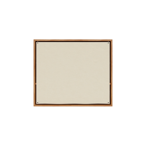 Frama Shelf Library Canvas Cabinet in Natural Oak and Canvas, oak framed box with a cream canvas panel pinned at the corners, on white