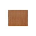 Frama Shelf Library Cabinet in Natural Oak, two door oak cabinet box with plain fronts and no handles, front view on a white background