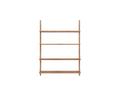 Frama Shelf Library Single Section in Natural Oak, wide oak unit with four shelves carried on two wall mounted uprights