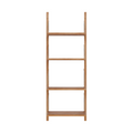 Frama Shelf Library Single Section in Natural Oak, narrow wall mounted oak unit with four shelves between two uprights, on white