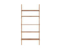 Frama Shelf Library Single Section in Natural Oak, tall wide oak unit with five shelves, straight on packshot against white