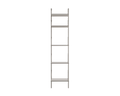Frama Shelf Library Single Section in Stainless Steel, tall narrow steel unit with five shelves on two long uprights