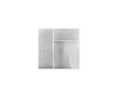 Frama Rivet Typecase in Aluminum, square metal wall box with a tall left bay and two stacked compartments, empty on white