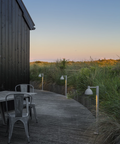 outdoor bollard lamp around a deck 