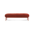Puff Puff Bench by Blu Dot in Tomato Velvet, front view