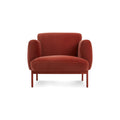 Puff Puff Lounge Chair by Blu Dot in Tomato Velvet, front view