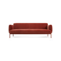Puff Puff 87" Sofa by Blu Dot in Tomato Velvet, front view
