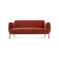 Puff Puff 67" Sofa by Blu Dot in Tomato Velvet, front view