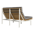 Perch Outdoor 2 Seat Sofa by Blu Dot, FSC-certified teak slat construction detail, charcoal frame