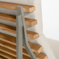 Perch Outdoor Lounge Chair by Blu Dot, FSC-certified teak slats and Charcoal frame with Sunbrella Linen cushion detail