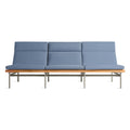 Perch Outdoor 3 Seat Sofa by Blu Dot in Sunbrella Oasis with Charcoal frame, FSC-certified teak slats, front view