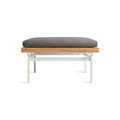 Perch Outdoor Ottoman by Blu Dot in Toohey Charcoal with White Steel frame, front view