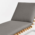Perch Outdoor Sun Lounger by Blu Dot, Toohey Charcoal Sunbrella cushion and FSC-certified teak slat detail