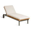 Perch Outdoor Sun Lounger by Blu Dot in Toohey Charcoal with charcoal aluminum frame, angled side view