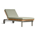 Perch Outdoor Sun Lounger by Blu Dot in Sunbrella Haze with charcoal aluminum frame, side view