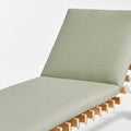 Perch Outdoor Sun Lounger by Blu Dot, Sunbrella Oasis cushion and FSC-certified teak slat detail