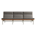 Perch Outdoor 3 Seat Sofa by Blu Dot in Toohey Charcoal with Charcoal frame, FSC-certified teak slats, front view