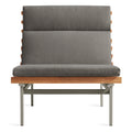 Perch Outdoor Lounge Chair by Blu Dot in Toohey Charcoal with charcoal aluminum frame and teak slats, front view