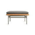 Perch Outdoor Ottoman by Blu Dot in Toohey Charcoal with Charcoal Steel frame, low front view