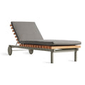 Perch Outdoor Sun Lounger by Blu Dot in Sunbrella Oasis with charcoal aluminum frame, side view