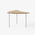 &Tradition Pinwheel HM7 End Table in oiled oak with stainless steel legs, designed by Hvidt & Mølgaard