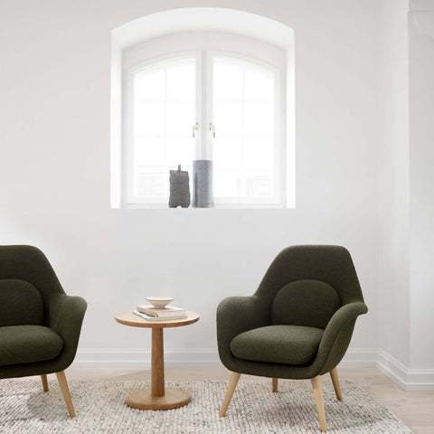 pon coffee table and swoon armchair by fredericia furniture