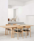 oak dining table and oak dining chairs designed by fredericia furniture