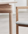 post armchair and post dining table detail image designed by fredericia furniture