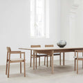 post armchairs and post dining table in oak lacquered by Fredericia Furniture