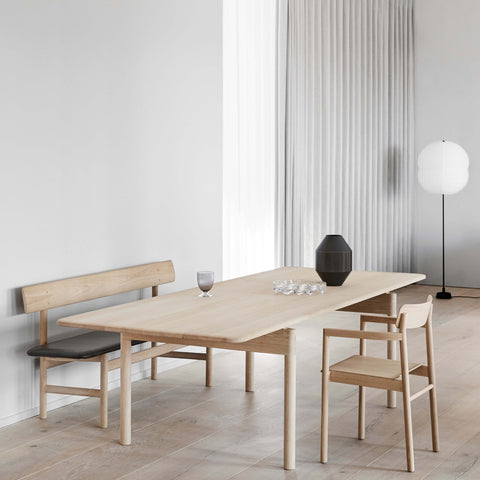 soap oak post dining table and post dining chairs designed by cecile manz for fredericia furniture