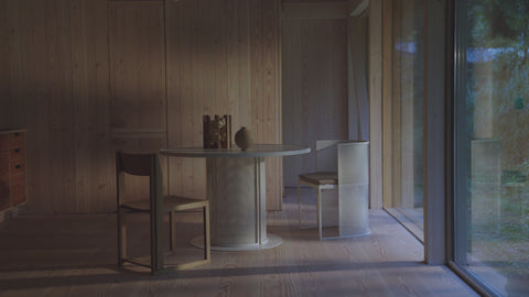 Bauhaus Dining Table, Beige by Kristina Dam Studio
