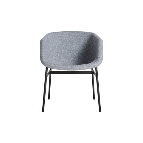 Past Life Chair by Blu Dot in Light Grey with Black base, front view