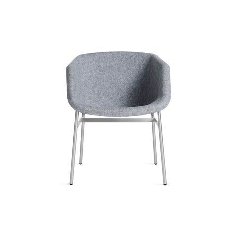 Past Life Chair by Blu Dot in Light Grey with Silver base, front view