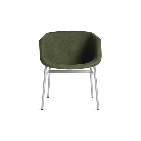 Past Life Chair by Blu Dot in Olive with Silver base, front view