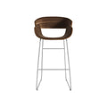Racer Stool by Blu Dot in Coffee Velvet, barstool height, front view