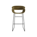 Racer Stool by Blu Dot in Moss Velvet, barstool height, front view