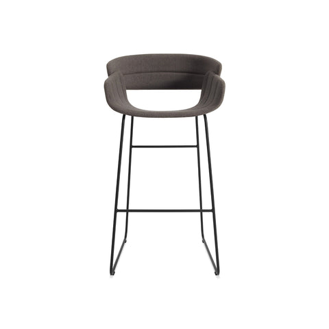 Racer Stool by Blu Dot in Toohey Charcoal, barstool height, low front view