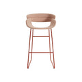 Racer Stool by Blu Dot in Tait Tomato, barstool height, low front view