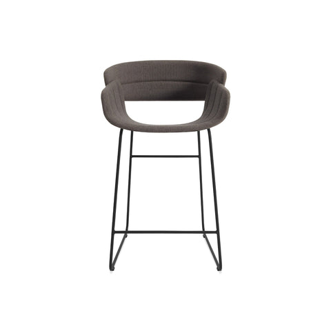 Racer Stool by Blu Dot in Toohey Charcoal, counter stool height, low front view