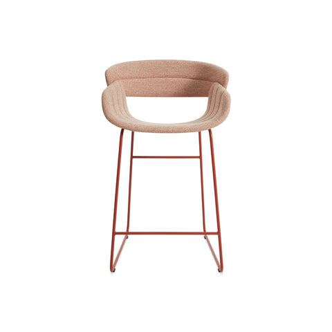 Racer Stool by Blu Dot in Tait Tomato, counter stool height, low front view