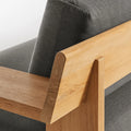 Ridge Outdoor Lounge Chair by Blu Dot, FSC-certified teak arm joinery detail in Toohey Charcoal
