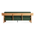 Ridge Outdoor Sofa by Blu Dot in Sunbrella Ivy, rear view showing teak frame construction