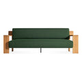 Ridge Outdoor Sofa by Blu Dot in FSC-certified teak and Sunbrella Ivy upholstery, front view