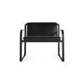 Skald Lounge Chair by Blu Dot in Onyx Leather, front view