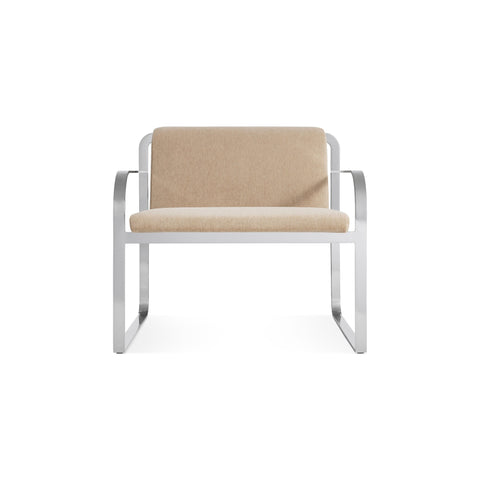Skald Lounge Chair by Blu Dot in Stone Velvet, front view