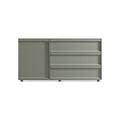 Superchoice 1 Door / 3 Drawer Credenza by Blu Dot in Grey Green, low front view
