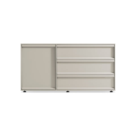 Superchoice 1 Door / 3 Drawer Credenza by Blu Dot in Putty, low front view