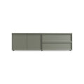 Superchoice 2 Door / 2 Drawer Console by Blu Dot in Grey Green, low front view